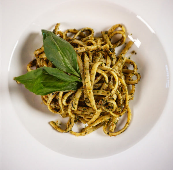 Pâtes au pesto basilic et roquette