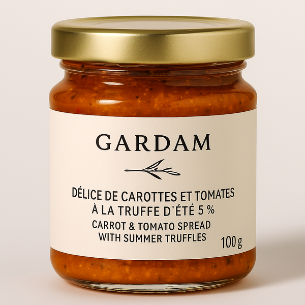 Délice de Carottes & Tomates à la Truffe d'Été 5% – Une Tartinade envoûtante à l'accent estival